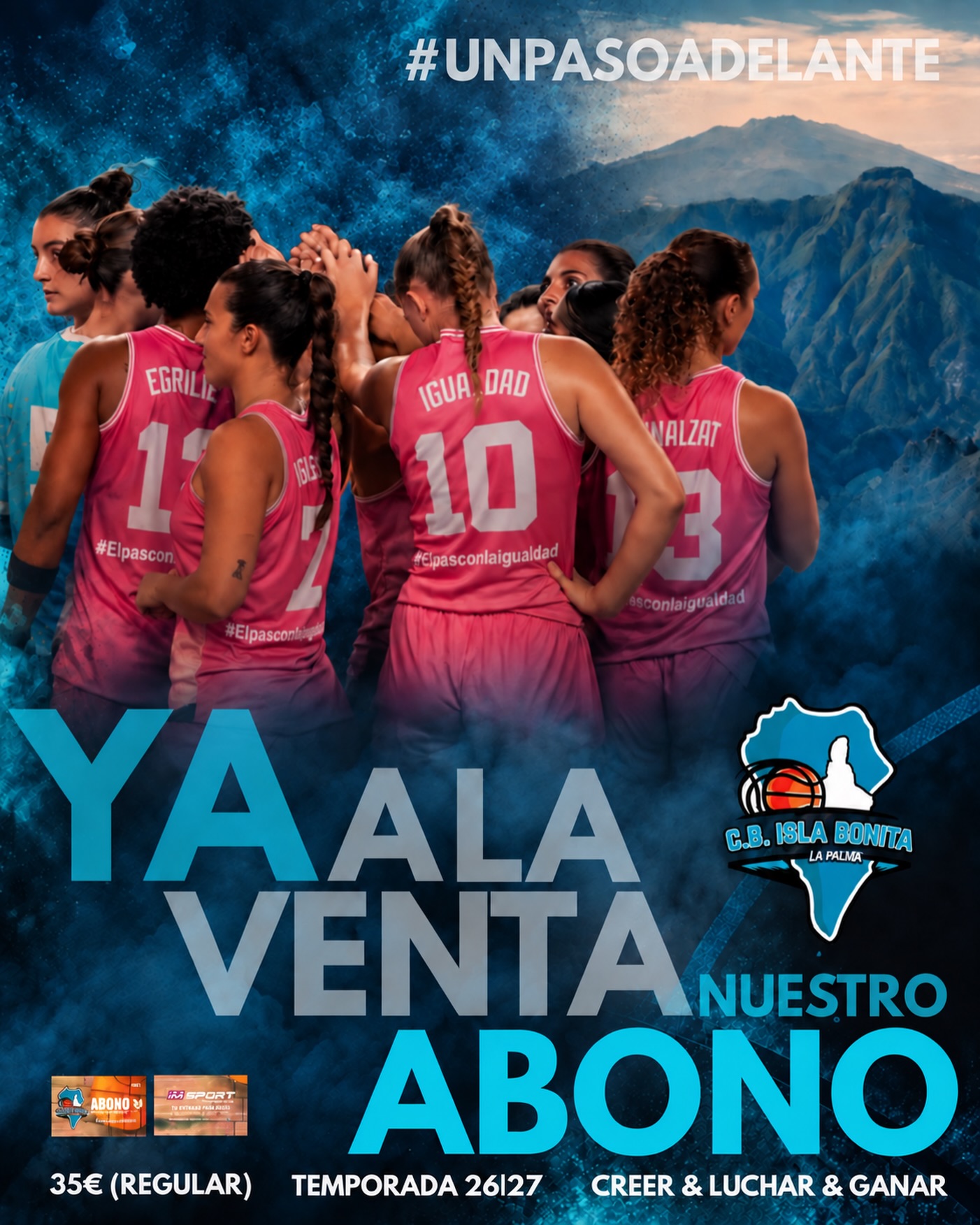 Cartel oficial del abono de temporada 2026/27 del C.B. Isla Bonita